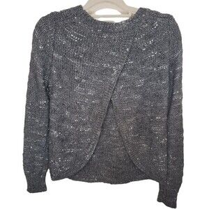 Banana Republic Grey w/Silver Open Cross-Back Sweater - S - Wool Blend